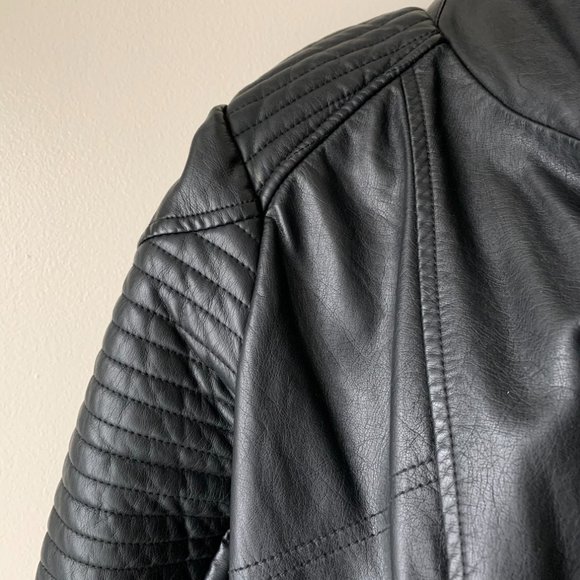 🇺🇸 BEBE faux-leather biker jacket size L/G - Picture 7 of 12